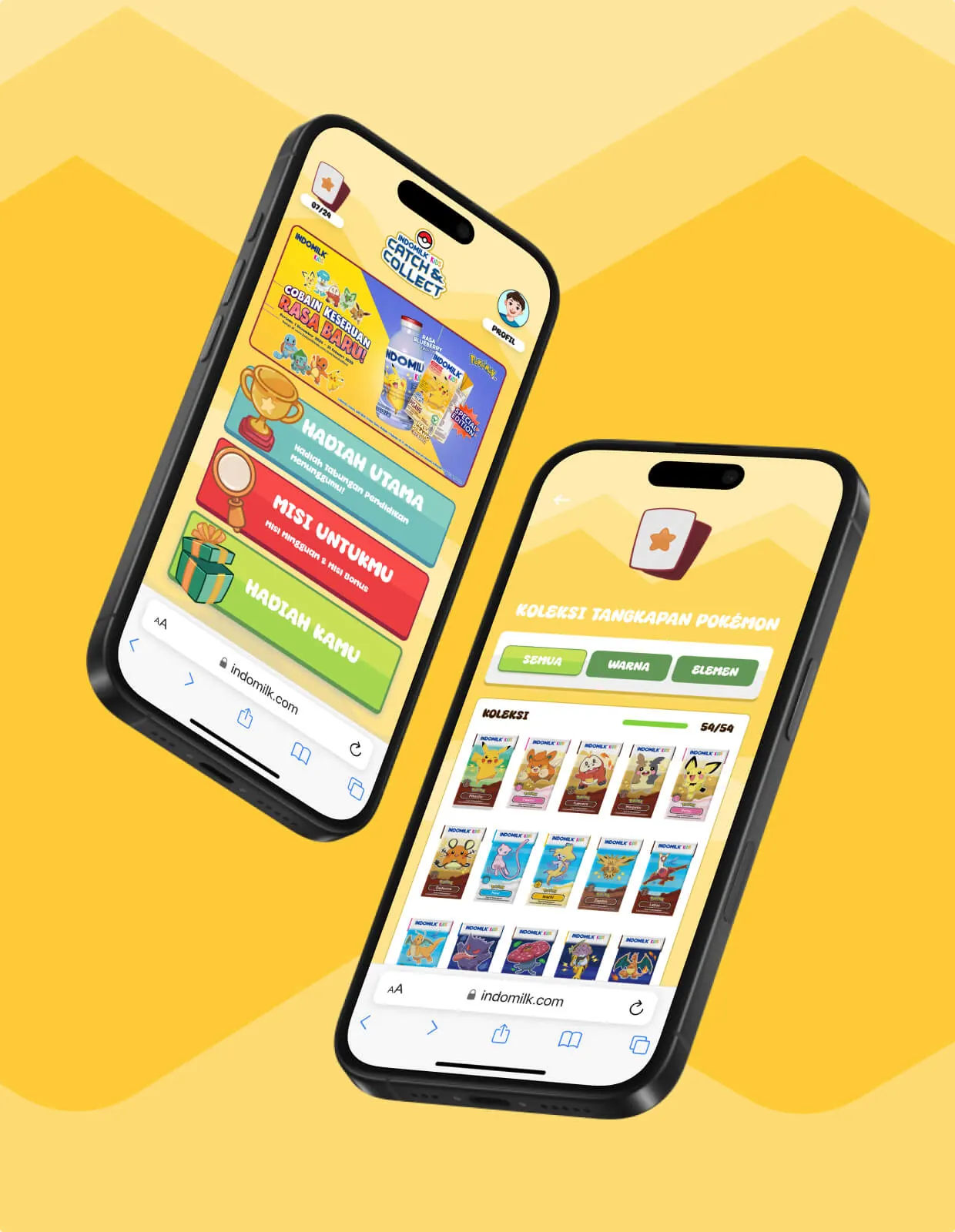Indomilk × Pokémon AR packaging